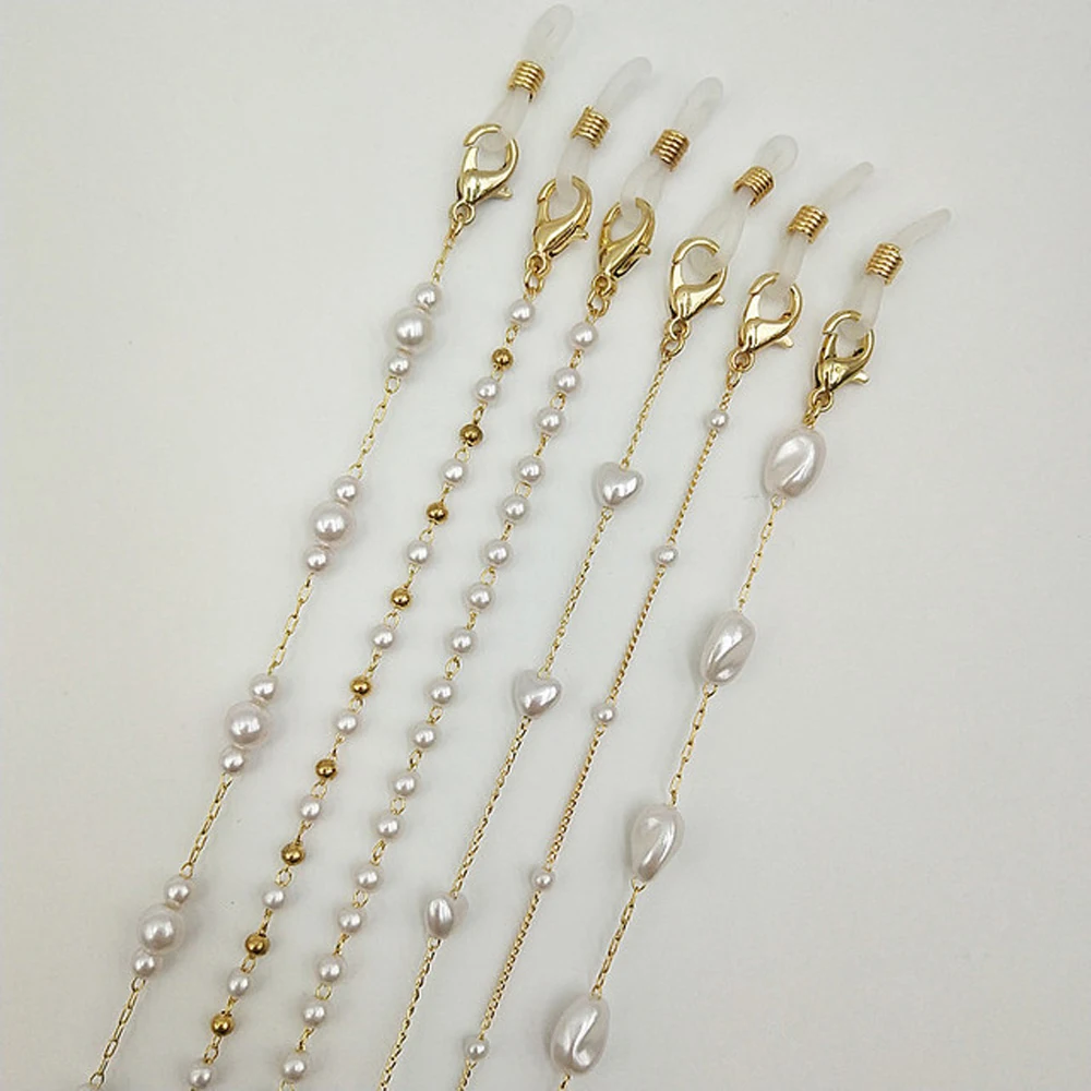 

Mask Cord Holders Metal Men For Women Eyewear Jewelry Face Mask Necklace Reading Glasses Chain Pearl Chain Glasses Clips