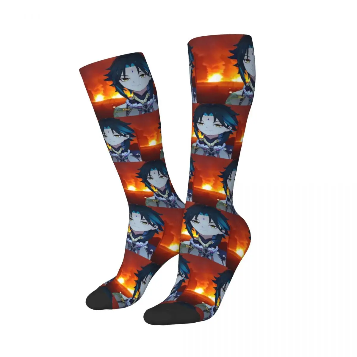 Xiao Genshin Impact Manga Socks Harajuku Super Soft Stockings All Season Long Socks Accessories for Man's Woman's Christmas Gift