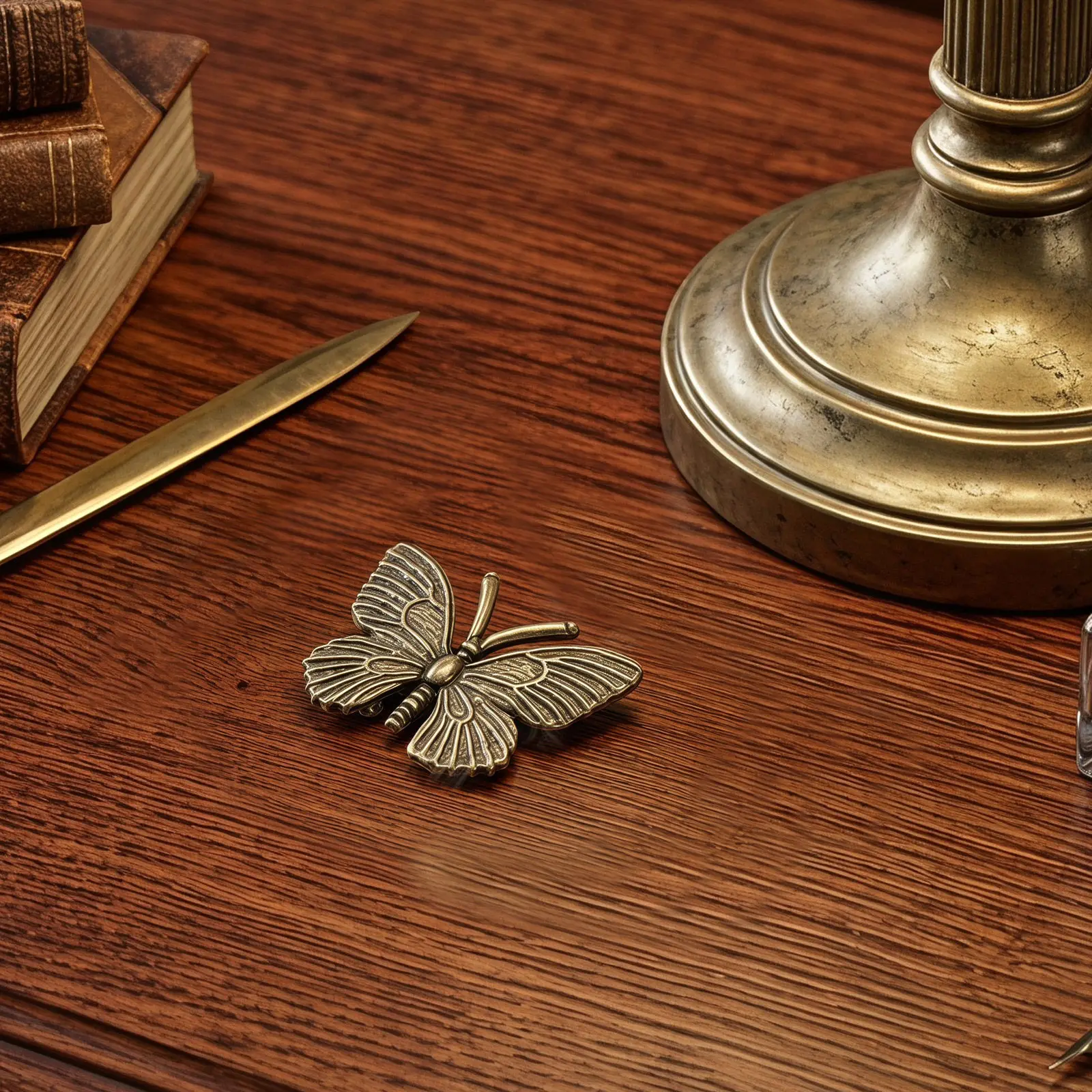 4Pcs Brass Butterfly Retro Desk Ornament Vintage Tea Pet Decorative Animal Sculpture Paperweight for Home Office