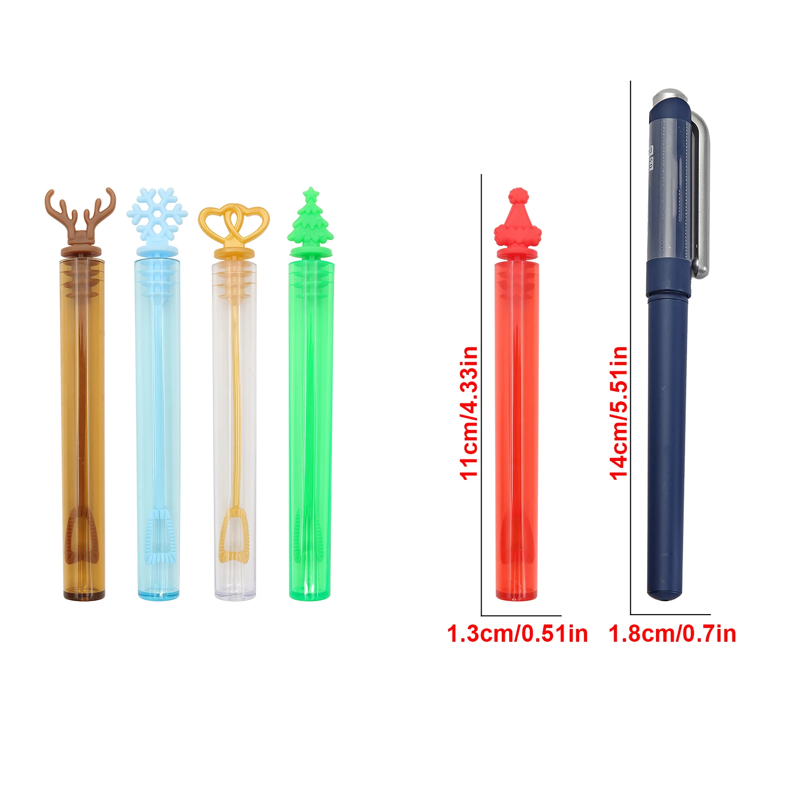 20/40피스 5가지 색상 미니 버블 스틱, 크리스마스 요소 디자인 순록/크리스마스 트리/눈송이, 크리스마스 축하 장난감