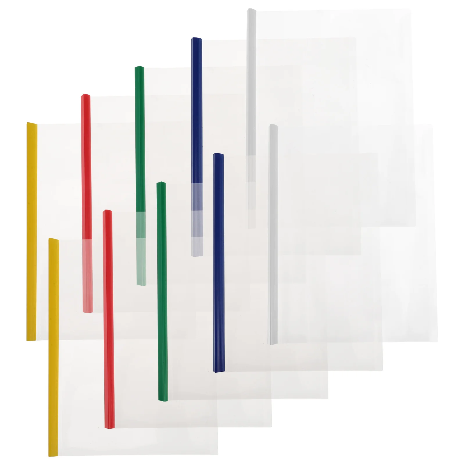 

10Pcs Clear Plastic Slide Binder Folders A4 Size Large Capacity File Storage Clamp for Papers Notebooks Portable Presentation