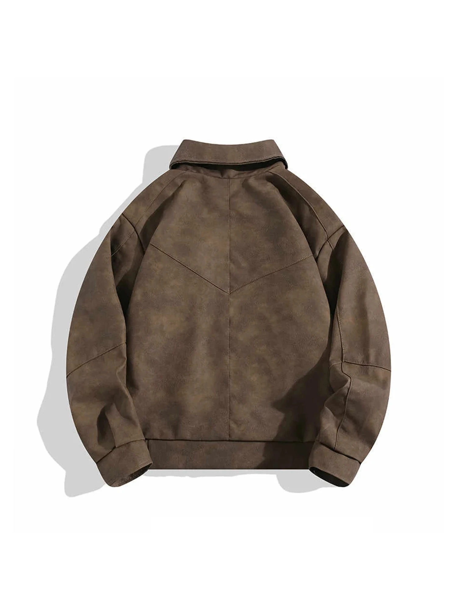 سترة معطف جلد بني للنساء سترات كلاسيكية للدراجات النارية Y2k موستانج معاطف هاراجوكو ملابس خارجية 2000s ملابس شتوية