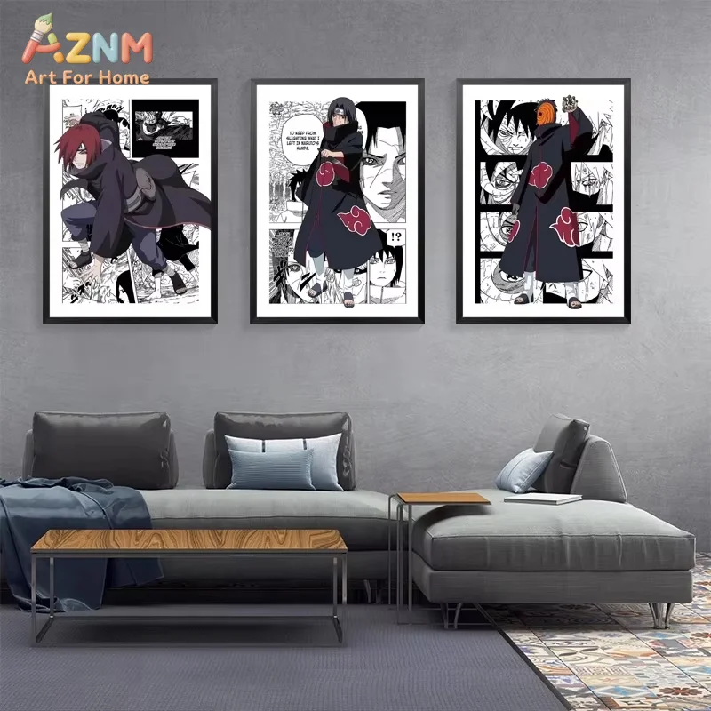 1pc frameless Canvas Paintings New Anime Naruto Hanging Painting Naruto Sasuke Poster Hanging Painting Room Bedroom