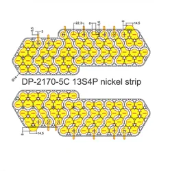 13S4P Nickel Plated Sheet Set for LifePO4/Li-ion/LTO Lithium Battery DP-2170-5C Electric Bike Battery Case Nickel Strip