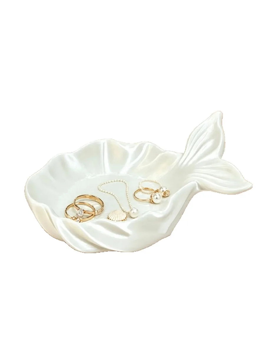 Mermaid Tray 3D Printing Ring Earring Storage Dish Countertop Vanity Decor Elegant Tabletop Accessory Holder Home Decor Ornament