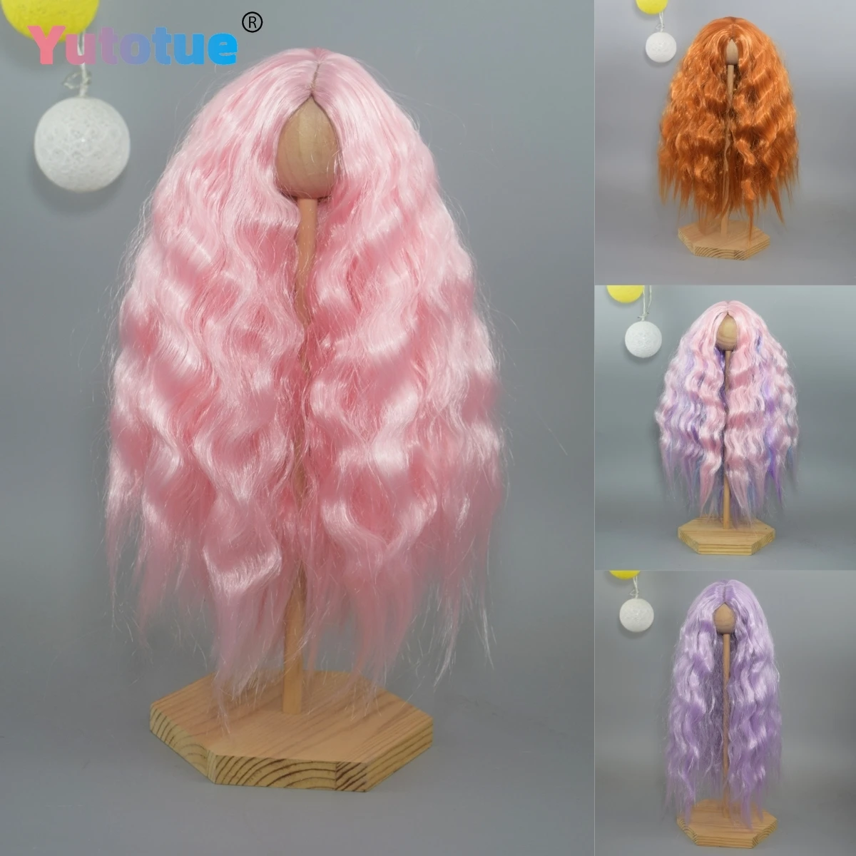 

Yutotue BJD Doll Curly Hair Wig for 1/3 1/4 1/6 1/8 Girl Dolls Ball Joints Doll DIY Accessories Replace
