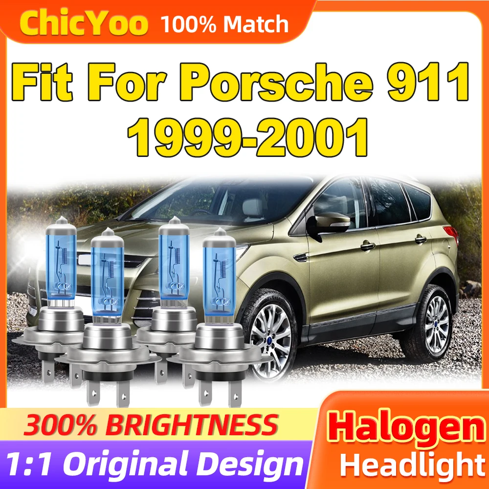 

Подходит для Porsche 911 1999 2000 2001 200 Вт Автомобильные фары 24000LM Супер белые геленогенные фары 12 В 6000 К Белые автомобильные лампы