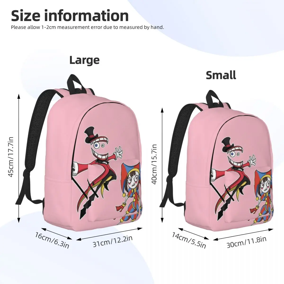 The Amazing Digital Circus for Teens Student School Bookbag Pomni incredibile Daypack elementare High College Travel