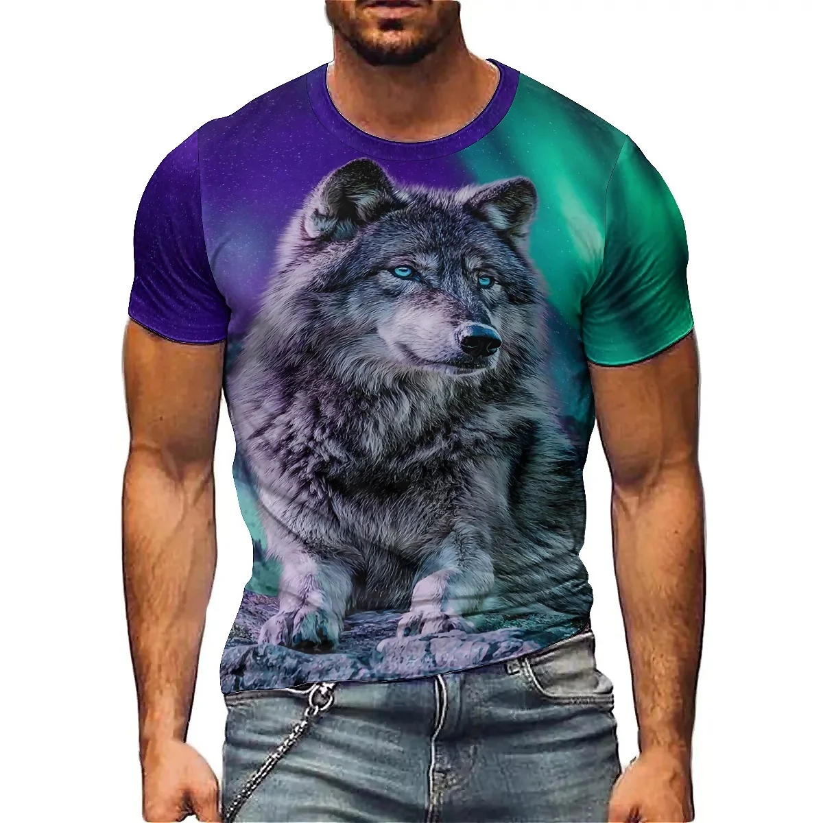 

Unique Relaxed Abstract Dizzy Effect Men's 3D Printed Short-Sleeve T-Shirt - Pajama All-Over Print Top