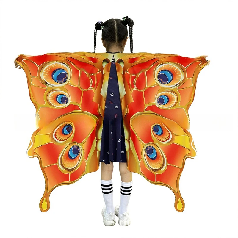 Butterfly Cape Wings para meninas, Fairy Dress Up Shawl, acessório infantil de Halloween, Rainbow Wing, favores de festa, adereços de desempenho