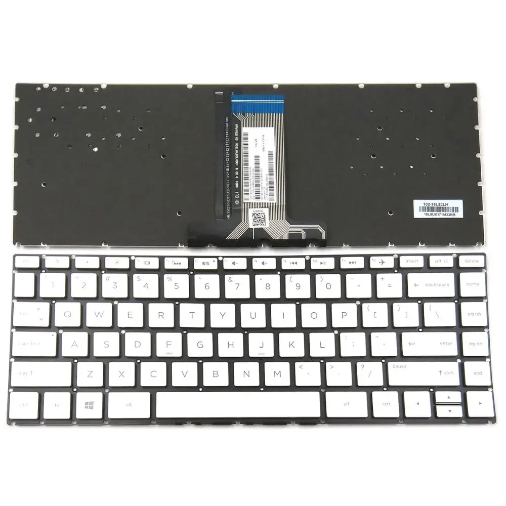 New For HP Pavilion 14M-BA 14M-BA011DX 14M-BA013DX 14M-BA015DX 14M-BA114DX 14T-BA Series Silver Laptop Keyboard US Backlit