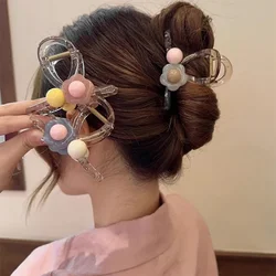 Sweet Style Grab Hair Clips for Women Flower Acrylic Hairpin Back Of Head Tie Shark Cawl Clips Girls Hair Accessories jewelry