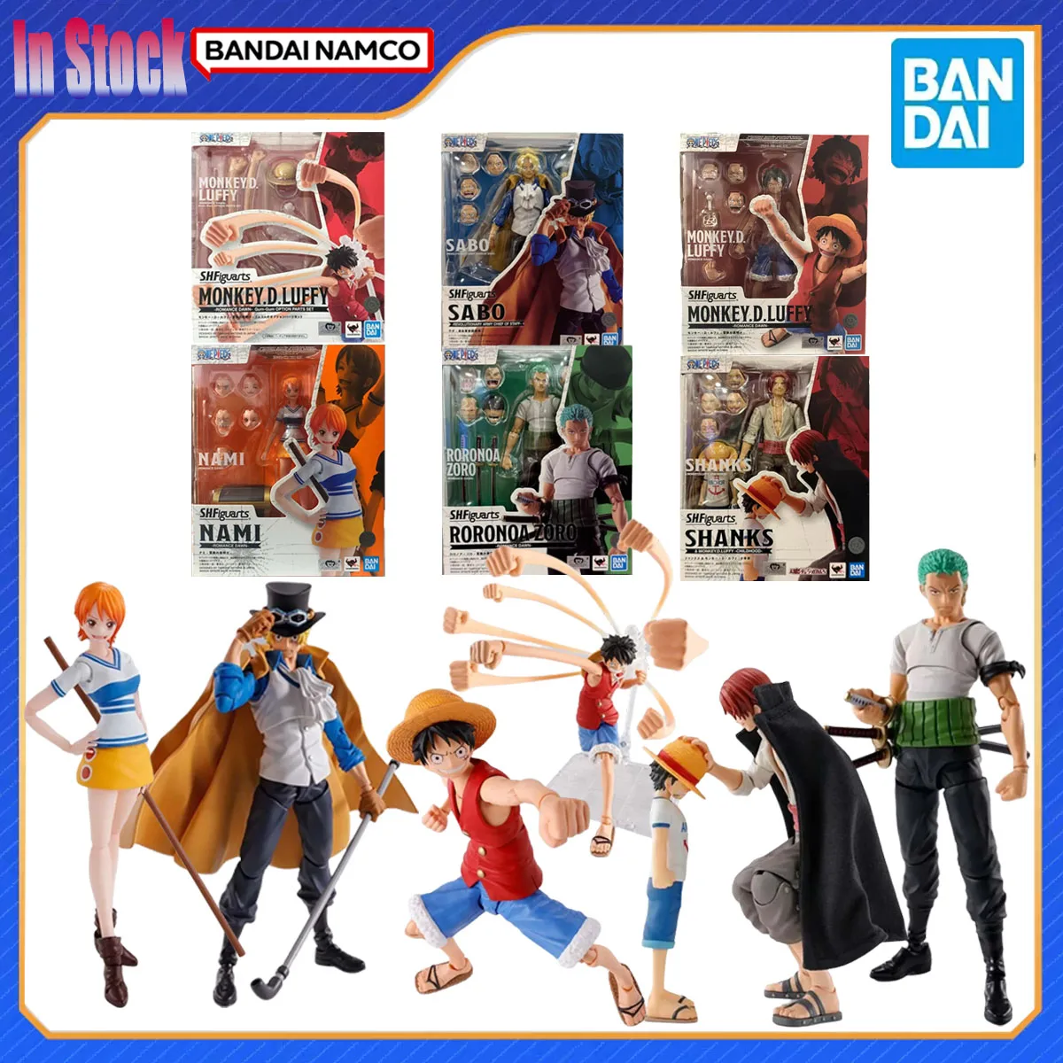 

Подлинная Bandai Original SHF Sabo Luffy Romance Dawn Nami Zoro Gum Option Parts Shanks Наборы моделей экшн-фигурок в подарок для детей