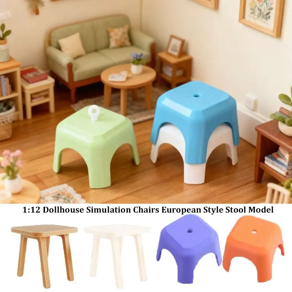 1:12 Dollhouse Simulation Chairs Mini Multistyles European Style Stool Model Living Room Furniture