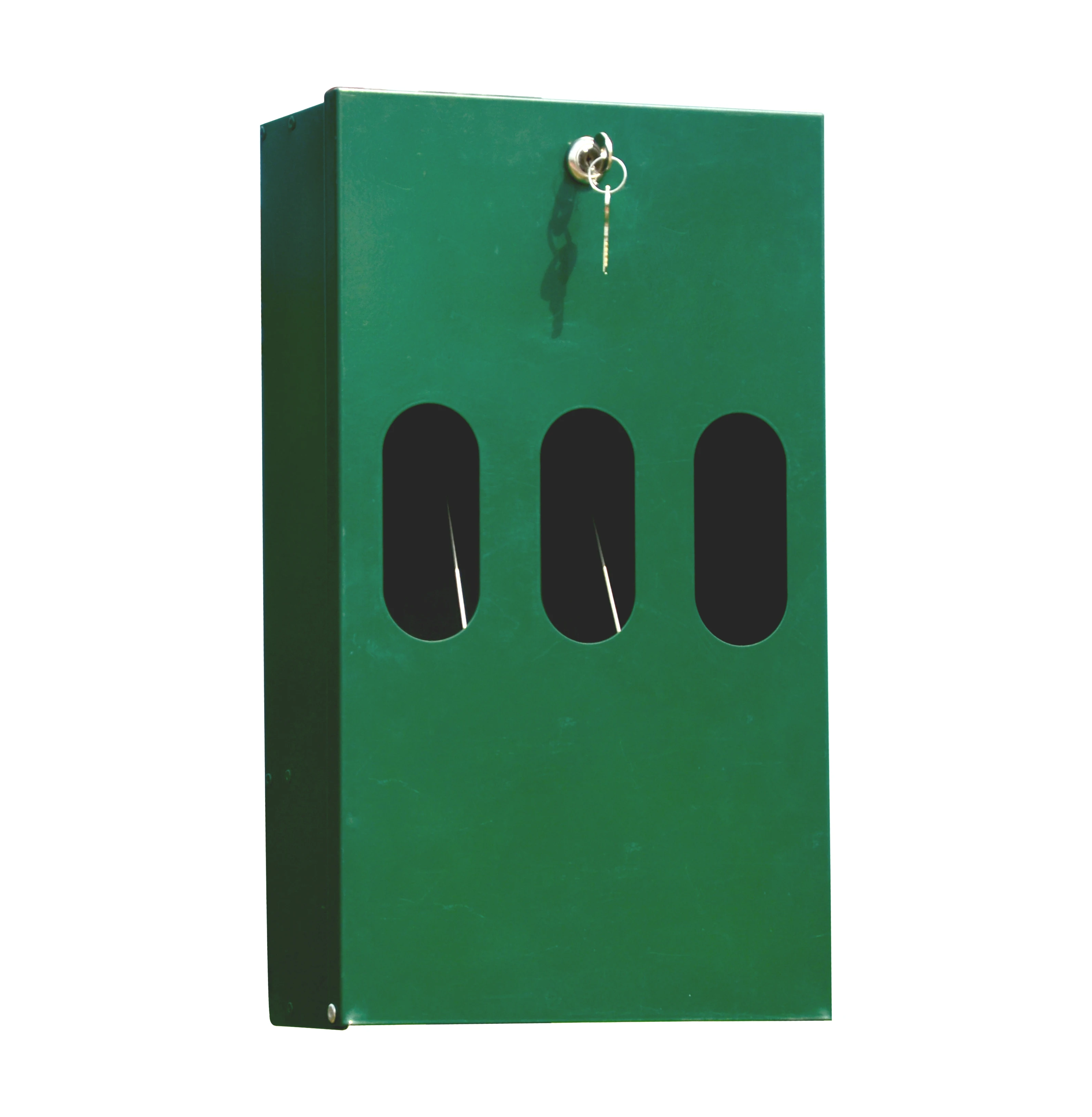 Custom Outdoor Metal Dog Bag Container Dog Poop Sign with Lock in Garden Park Pet Waste Station