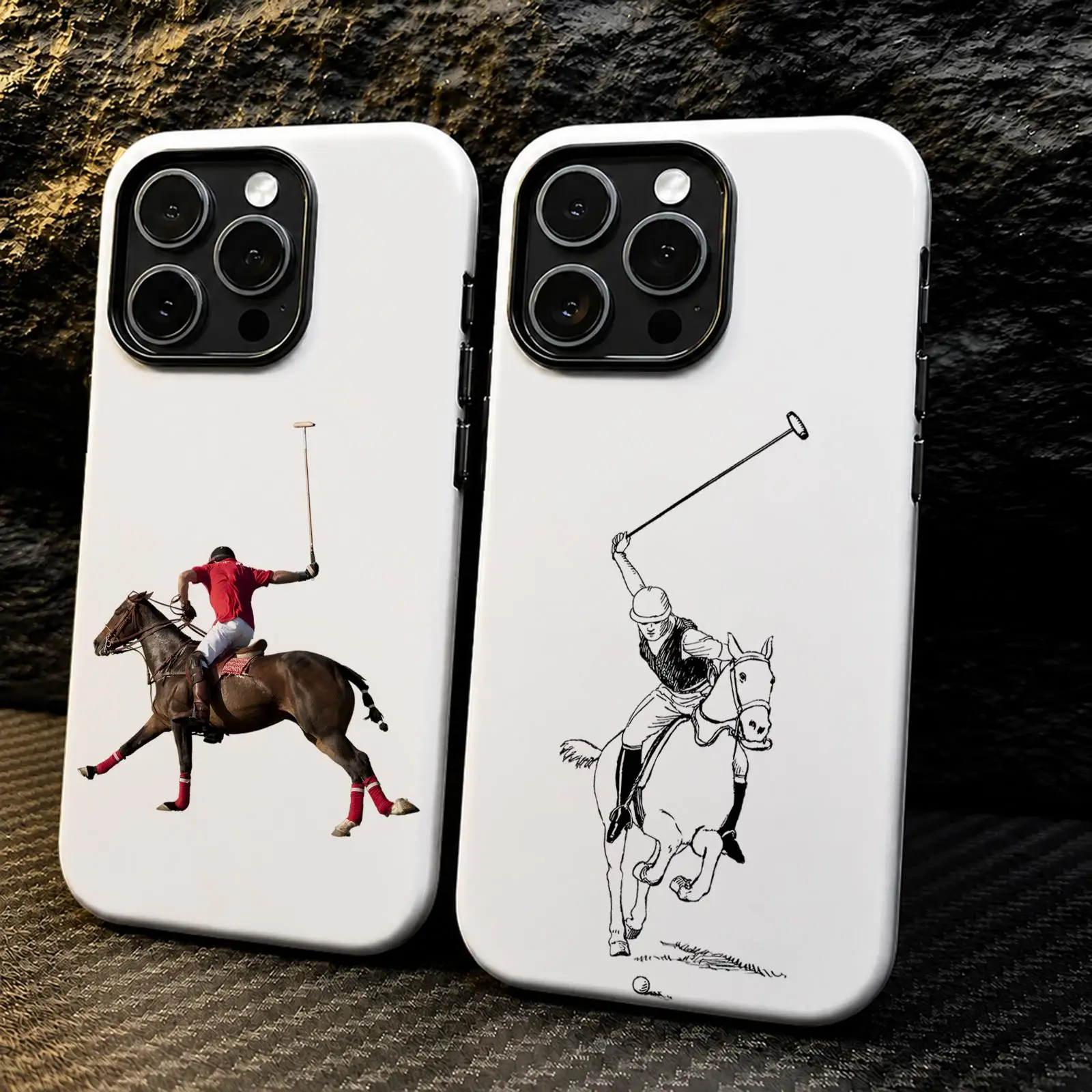 Polo Sport illustration Phone Case For iPhone 17 16 15 14 13 12 11 Pro Max 2-in-1 Dual-Layer Back Shockproof Protective Cover