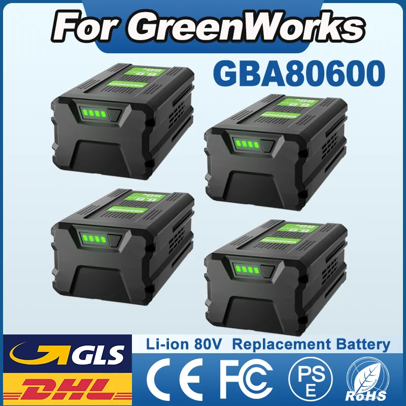Powtree-Akku 6000 mAh für Greenworks GBA GBA80600 80 V wiederaufladbarer Akku, kompatibel mit GBA80200 Akku für kabellose Elektrowerkzeuge