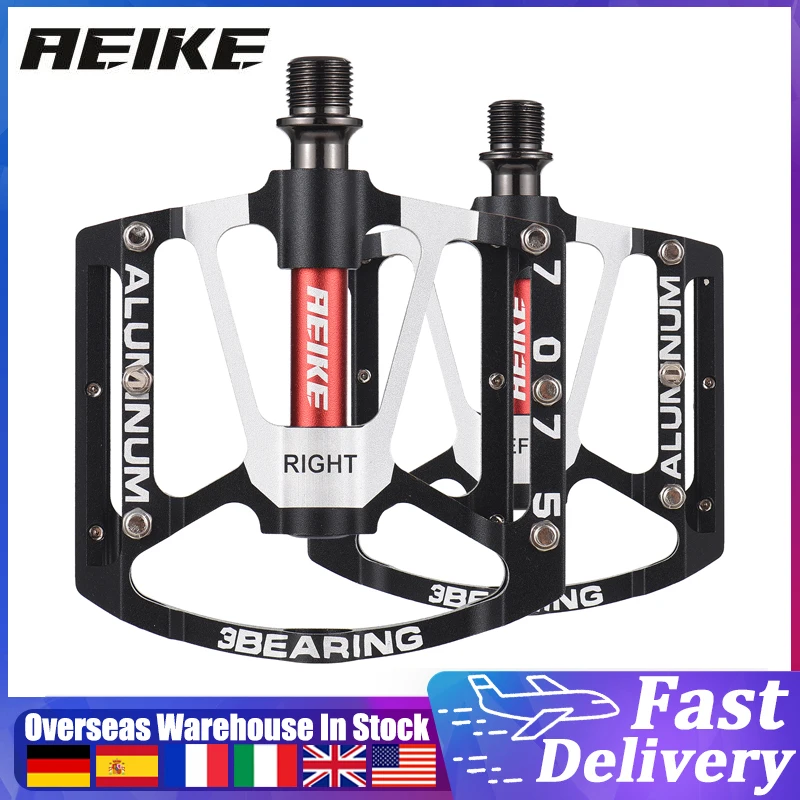 AEIKE Lightweight MTB Bike Pedals 7075 Aluminum Bicycle Pedals 3 Sealed Bearings Road Bike 9/16\