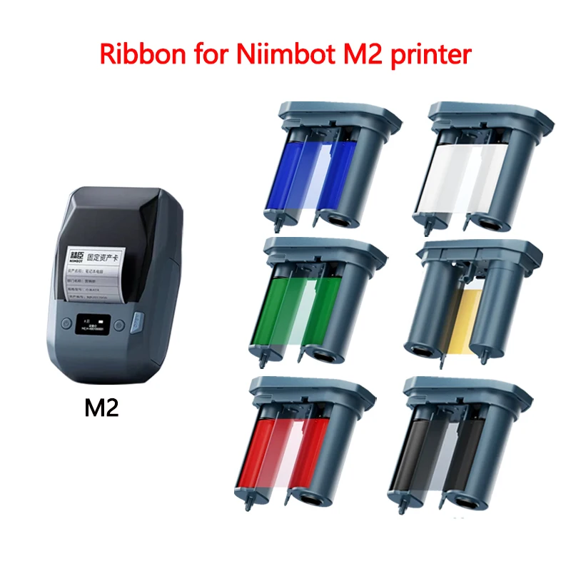 Niimbot M2 Thermal Transfer Label Printer Ribbon Black White Red Golden Green Blue Color Printing Long-term Storage