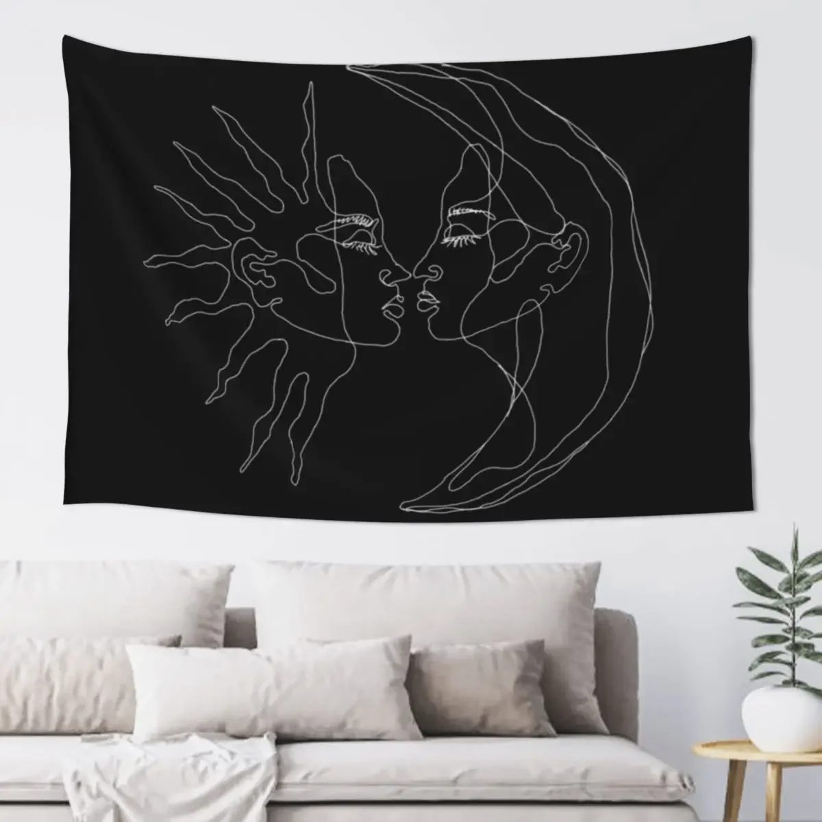 

Copy of sun and moon line art Tapestry Things To Decorate The Room Decorative Wall Tapestry