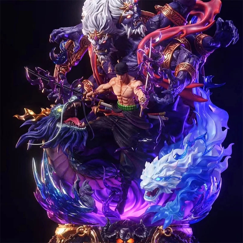 Uma peça lx zoro enma o inferno rei pvc ação anime figuras estátua na moda colecionável decoração modelo meninos aniversários brinquedos presentes