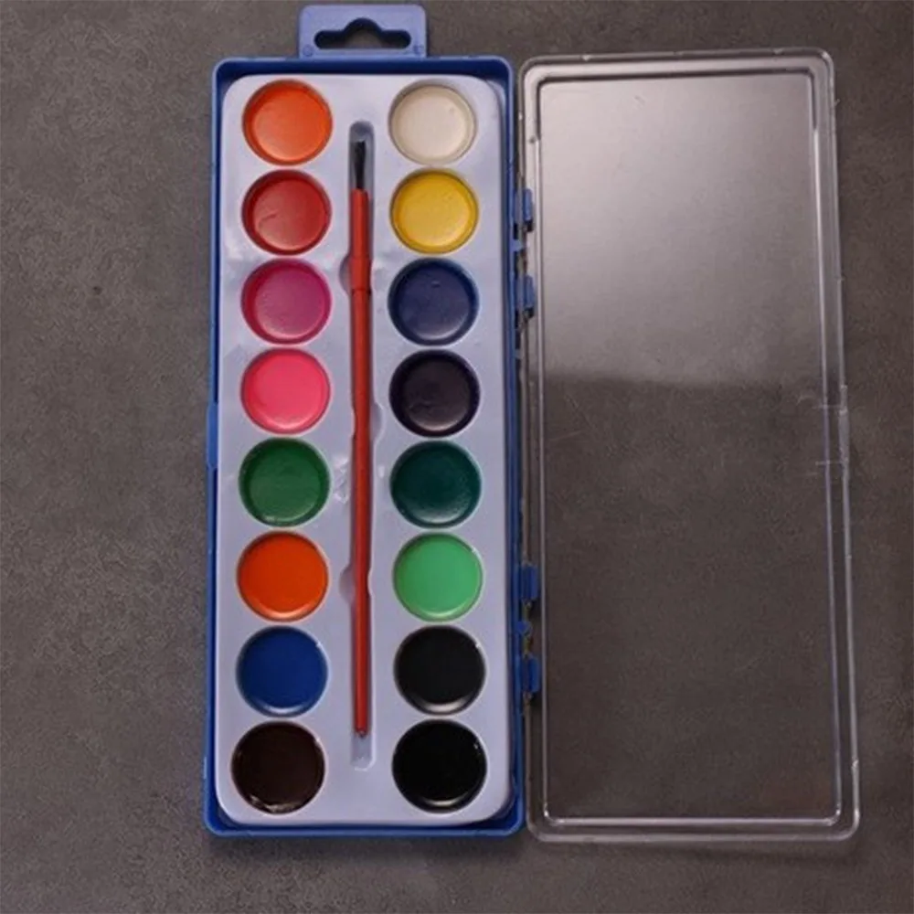 Washable Watercolor Paint Set 8/12/16 Colors With Water Brush Pen Watercolor Paint Palette Portable Water Color Paints