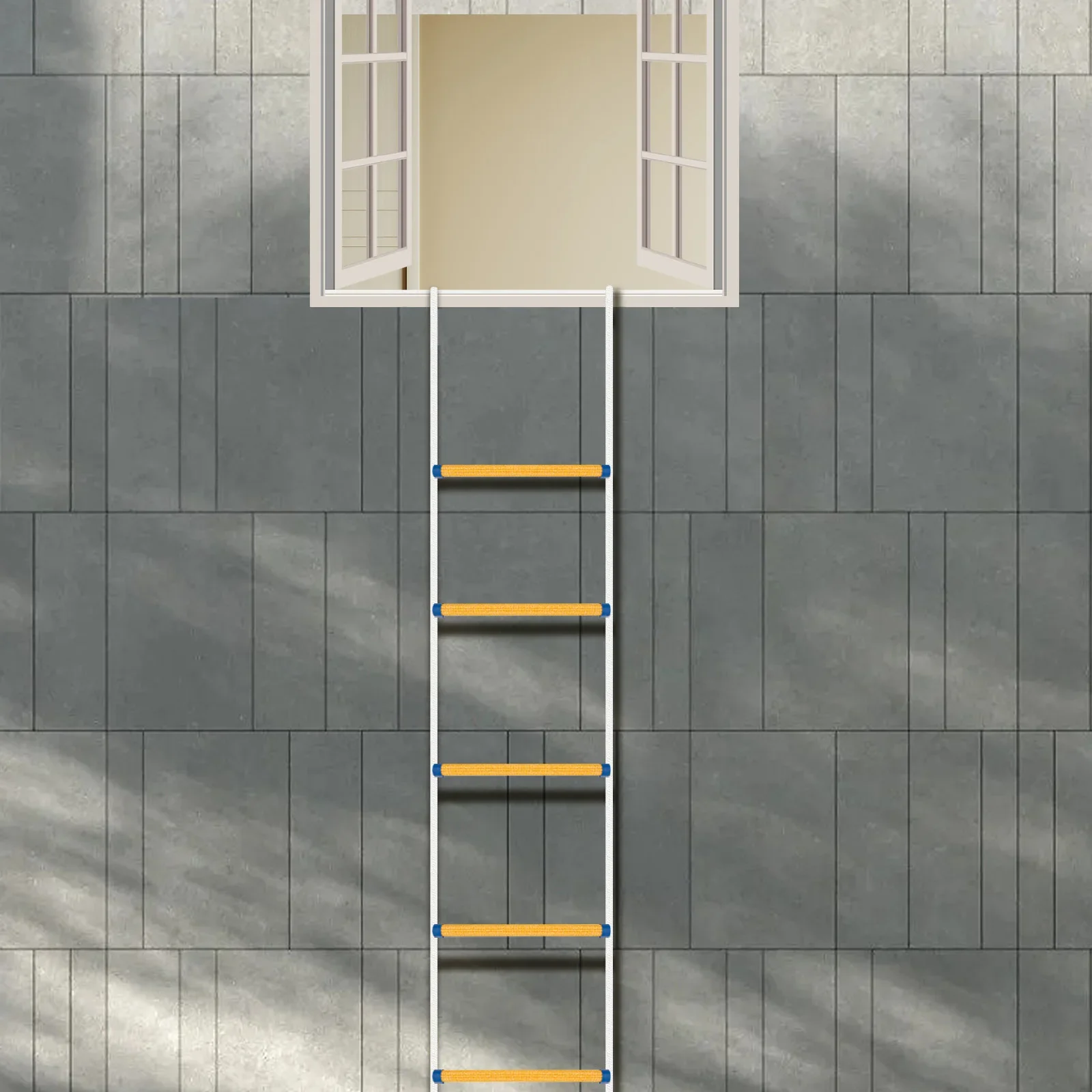 Rettungsseilleiter, flammhemmend, 12 m, Feuerleiter, Sicherheitsleiter, schnell, für Balkonfenster im Freien