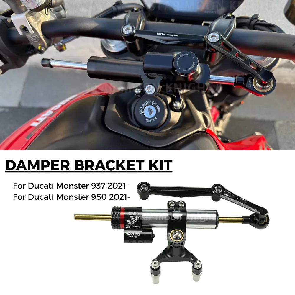 Amortiguador de Dirección para Motocicleta Ducati Monster937 Monster950 2021, Accesorio para Motocicleta, Amortiguador de Impactos, Estabilizador, Soporte para Amortiguador de Dirección