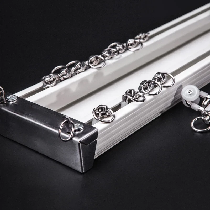 ZSHINE-Customized Luxury Heavy-Duty Compact Double Curtain Tracks Premium Aluminum Rails for Normal and Bay Windows