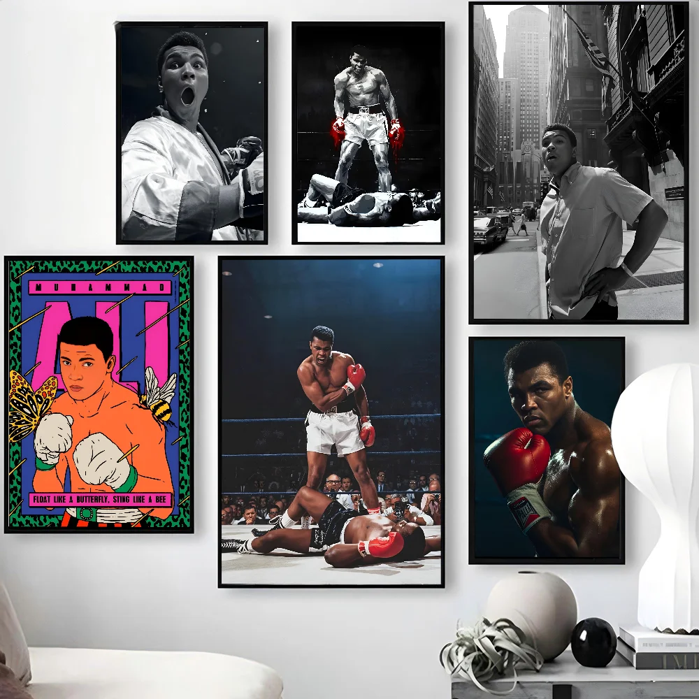 Póster de Muhammad Ali, papel impreso para el hogar, sala de estar, dormitorio, entrada, Bar, cafetería, decoración de pintura artística, 1 ud.