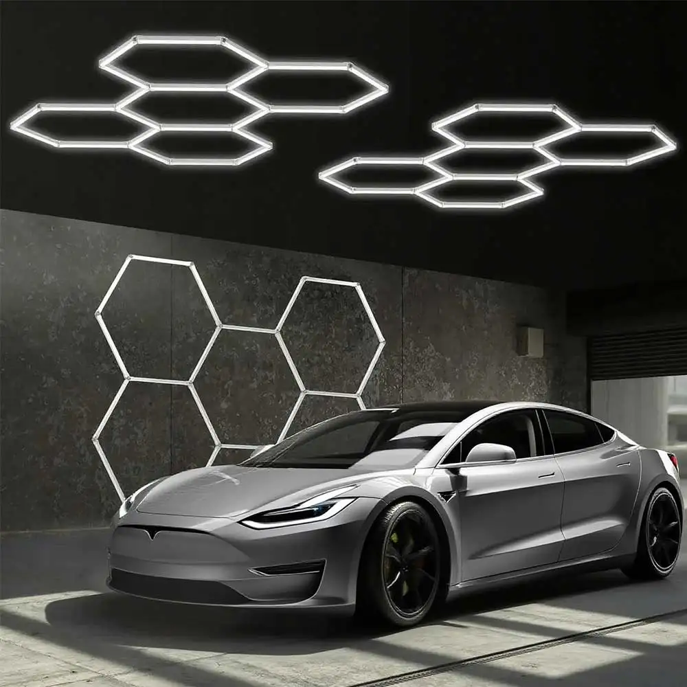 VASTFIRE 1/3/5/8/14 hole honeycomb hexagonal LED ceiling garage light 6500K cold light for garages and 4S workshops image 2
