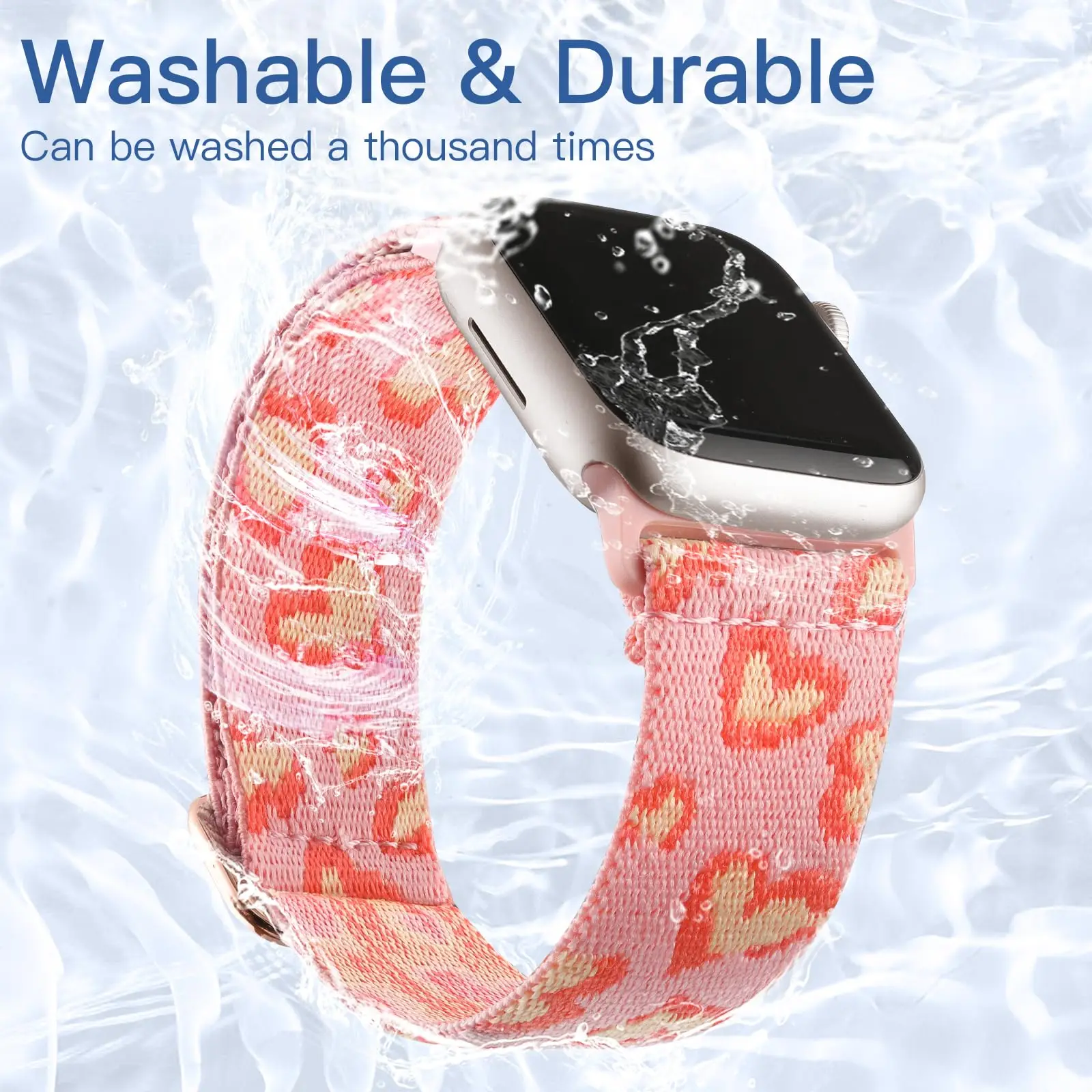 Soft & Breathable Stretchy Nylon Solo Loop Band - Compatible For Apple Watch 38mm 40mm 41mm 42mm 44mm 45mm 49mm, Elastic Braided