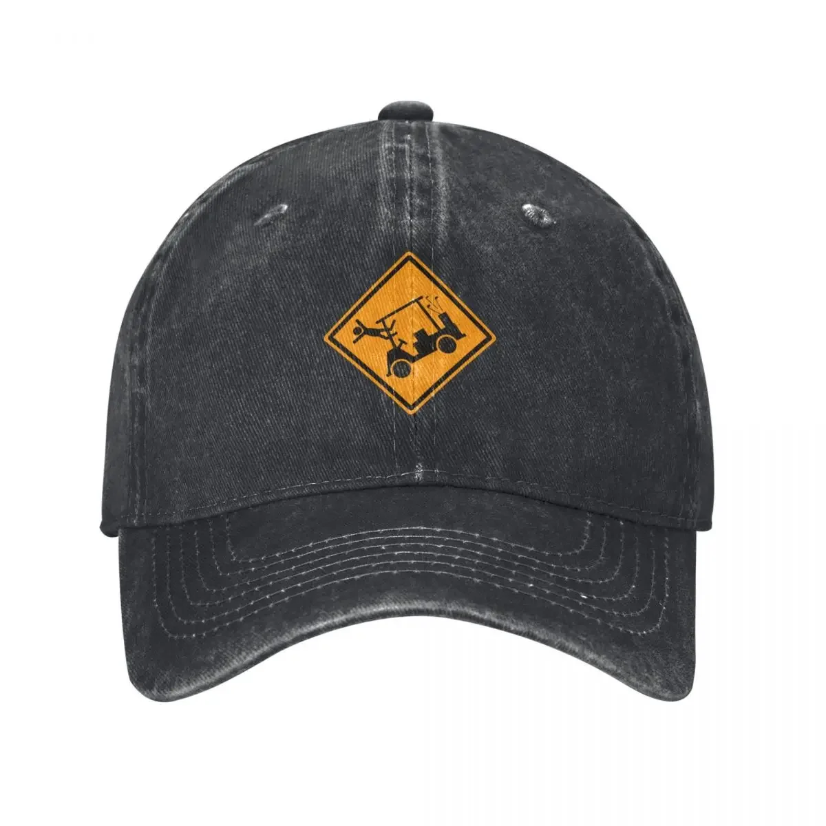 Golf Cart Crashing Warning Sign Baseball Cap Visor party Hat Ladies Men's