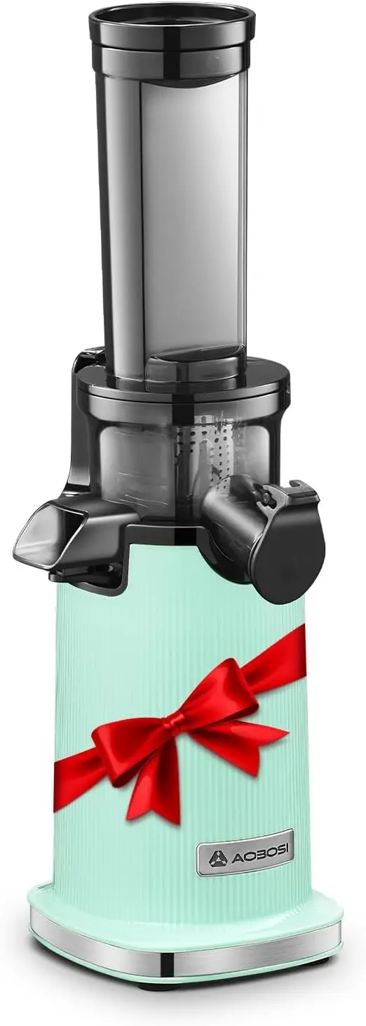 

Aobosi Compact Small Mini Juicer Machines Space-Saving Slow Masticating Juicer with High Juice Yield, Cleaning Brush Included, S