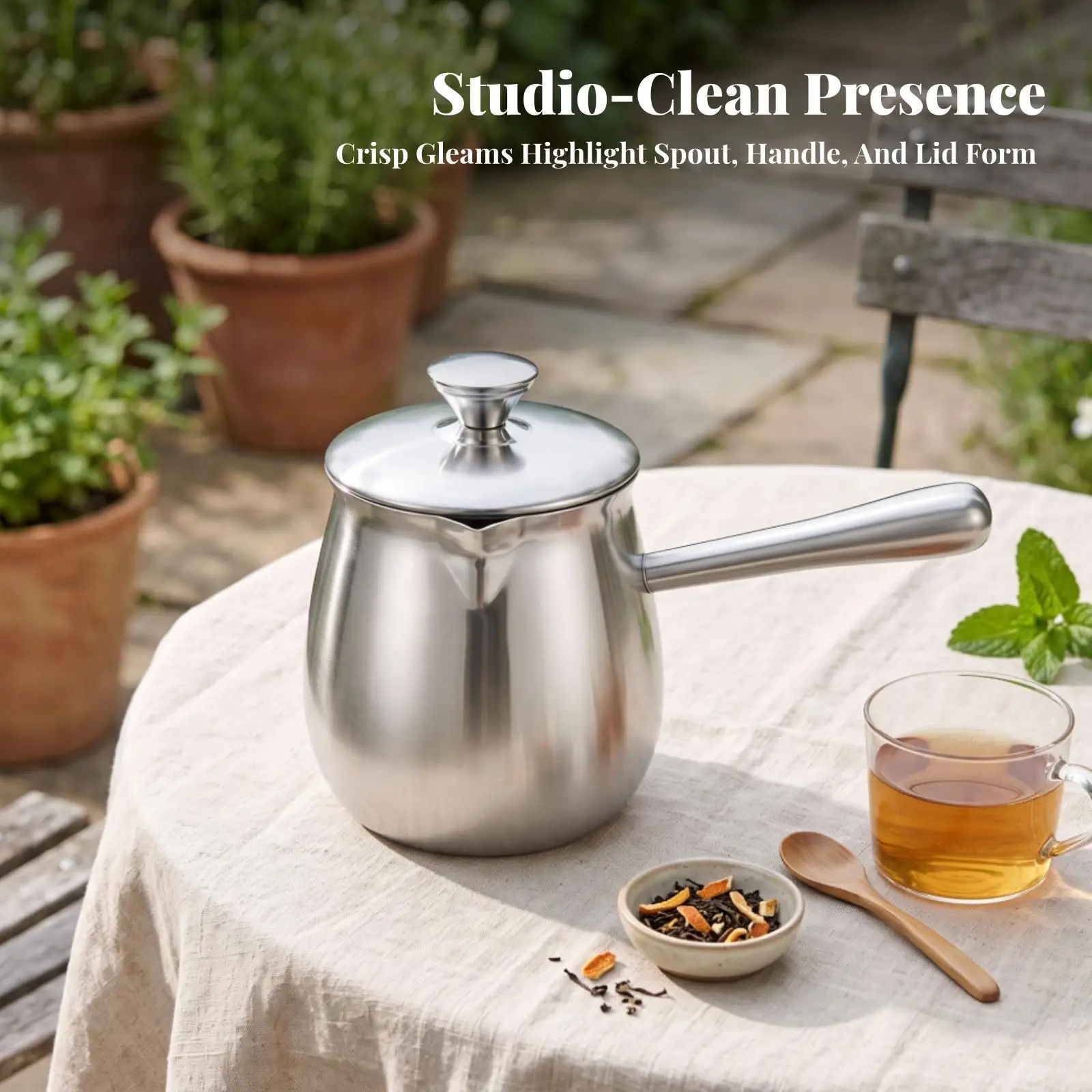 Multifunctional Stainless Steel Tea Kettle with Heater for Brewing Tea Coffee and Warming Dairy on Gas Range