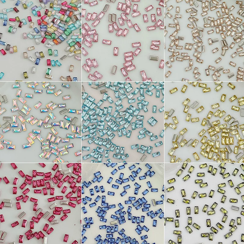 Wholesale Mini 5A Zircon Diamond Mixed Color Nail Drill Flat Bottom Sparkling Inverted Edge Zircon Nail Decoration Accessories