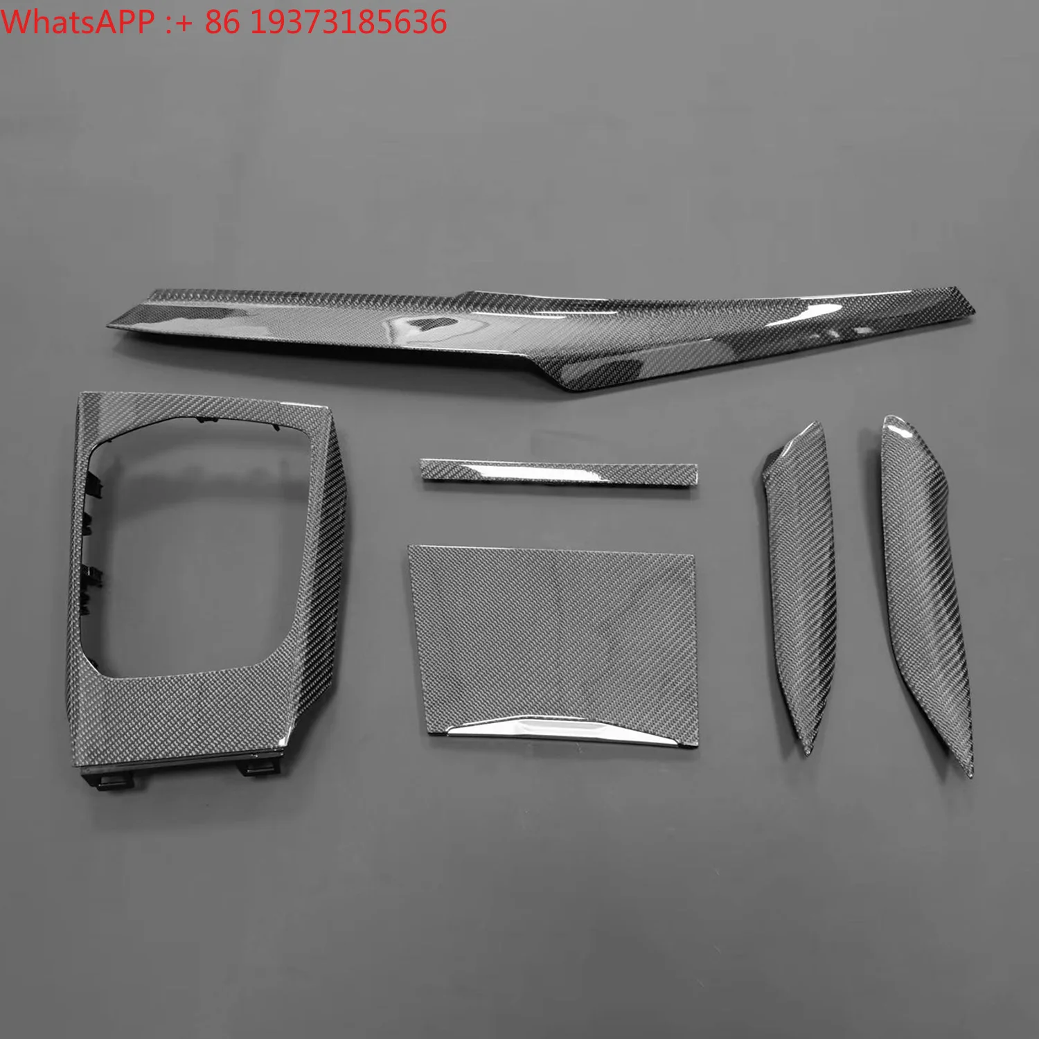 For BMW 3 Series and 4 Series, M3 and M4, 6 Pieces of Carbon Fiber, Glossy Carbon Fiber Center Console, Genuine Carbon Fiber