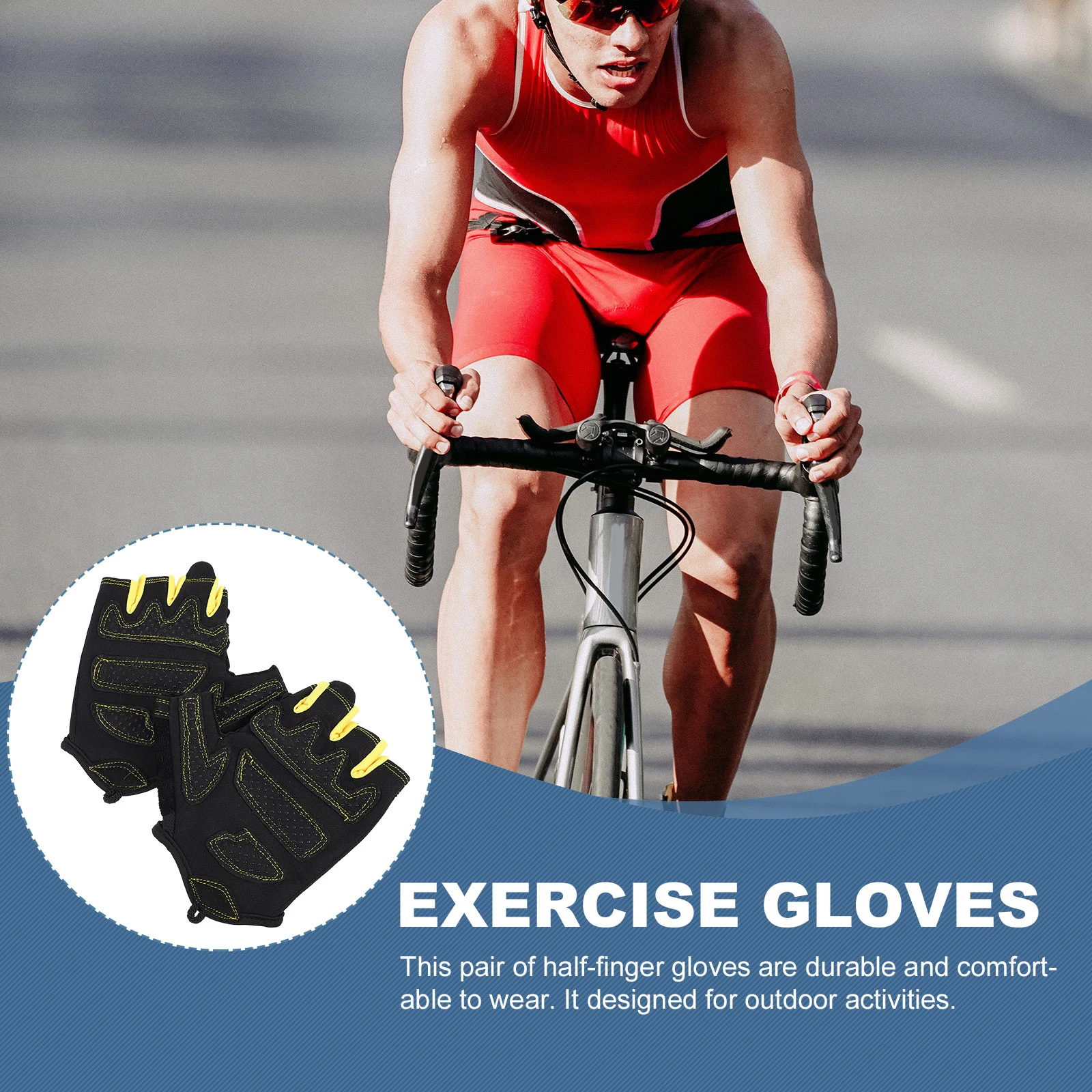

Sun Protection Anti-Slip Gloves For Cycling Breathable Half-Finger Bike Riding Windproof Sports Protective Mitts