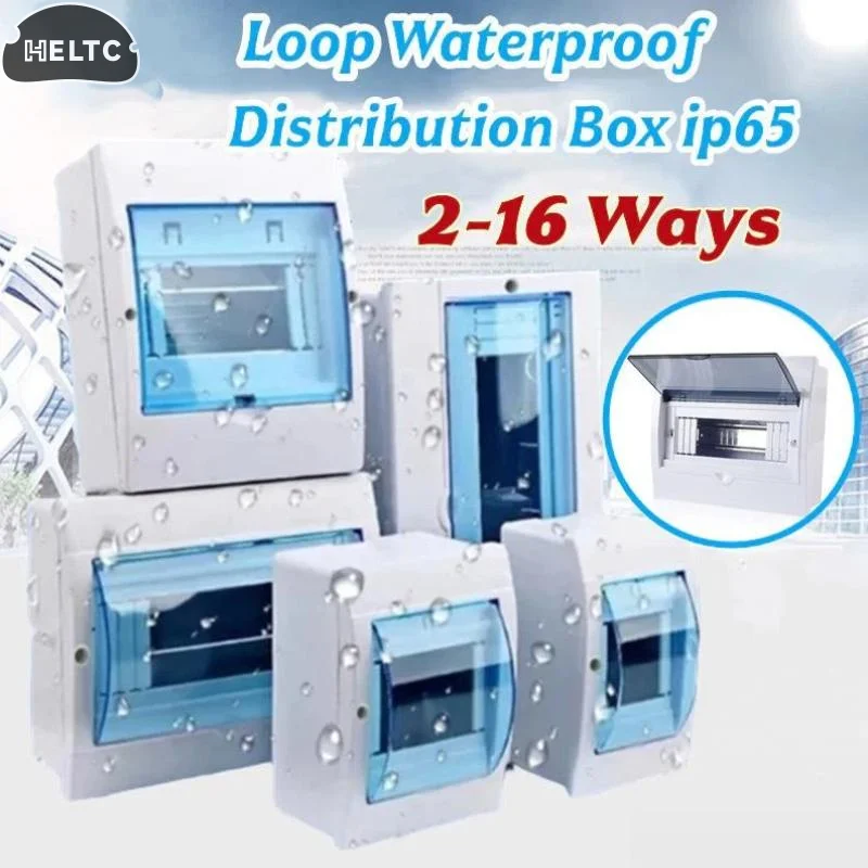 Electrical Distribution Box 2-16 Ways Electric Box Cover Outdoor Waterproof Loop Distribution Box For Circuit Breaker Panel Case