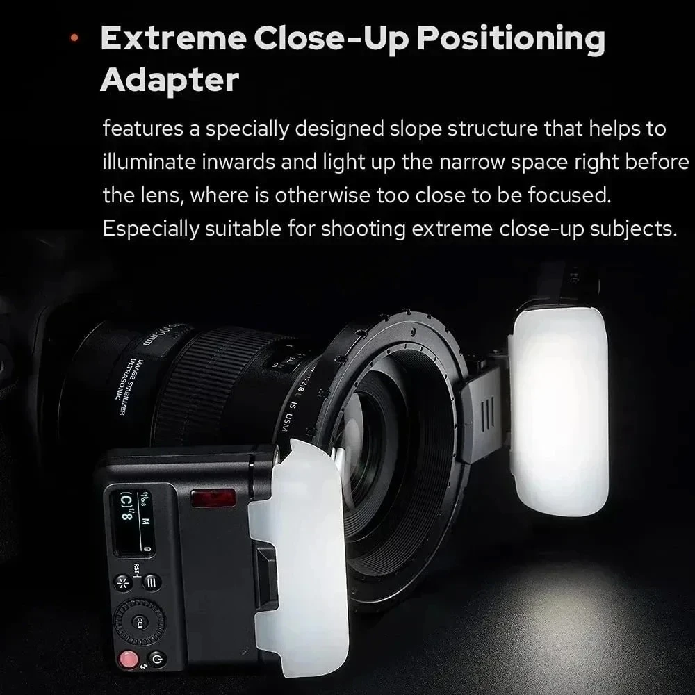 MF12/MF12-K2 Flash TTL Macro Speedlite Flash 2.4 GHz Wireless Control Speedlight for Sony Canon Nikon Fuji Olympus Pentax