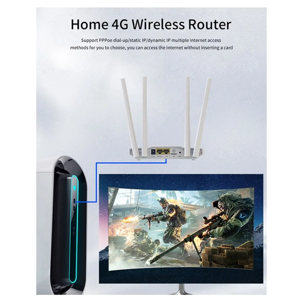 

Беспроводной маршрутизатор 4G WAN LAN Plus 150 Мбит/с 4 антенны Sim-карта LTE CPE IMEI Модифицированный модем MC119 Точка доступа Wi-Fi Вилка европейского стандарта