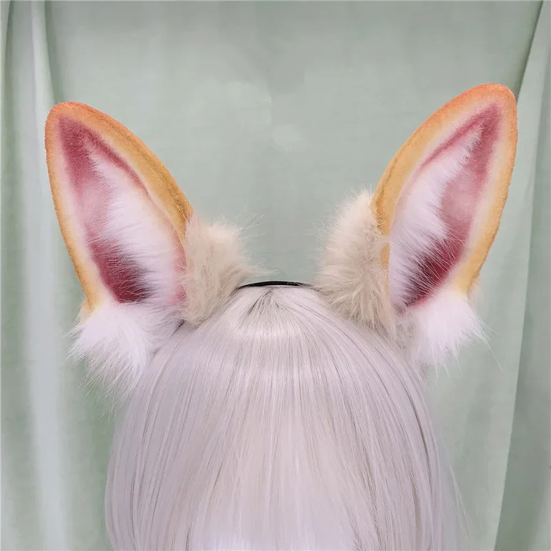Handmade Work Anime Simulation Beast Fold Style Retriever Dog Ears Cosplay Ears Hairhoop For Game Party Halloween COSPLAY Prop