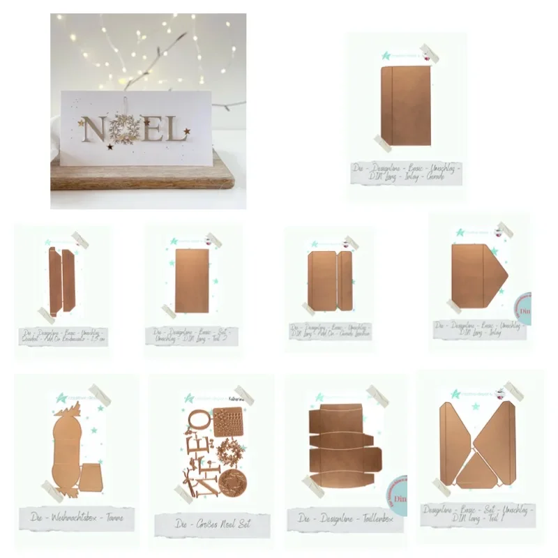 Waist Box Noel Christmas Envelope Frame Metal Cutting Die Silicone Stamp Scrapbooking Stencil Photo Album Card DIY Paper Emboss