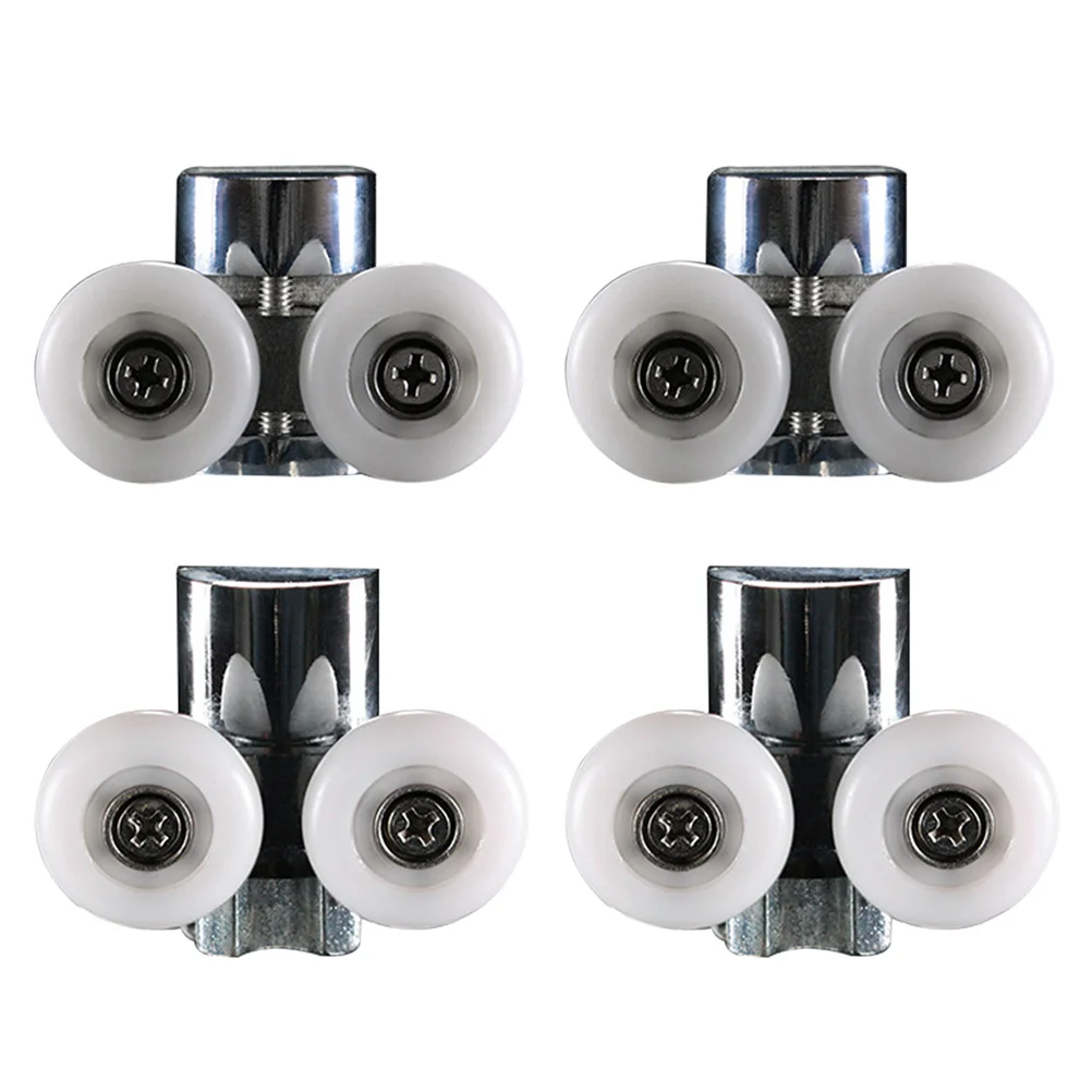 

4Pcs Nylon Roller Shower Door Replacement 23Mm Wheel Diameter Sliding Glass Door Bathroom Screen Curved Fit Nylon Wheel