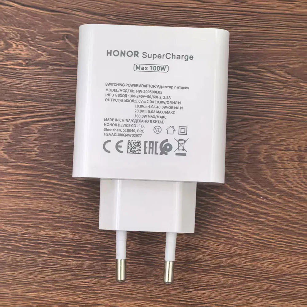 Original Honor 100W EU Charger SuperCharge Adapter 6A 1/1.5M Type C Cable For Magic 7 6 5 4 Pro 300 
