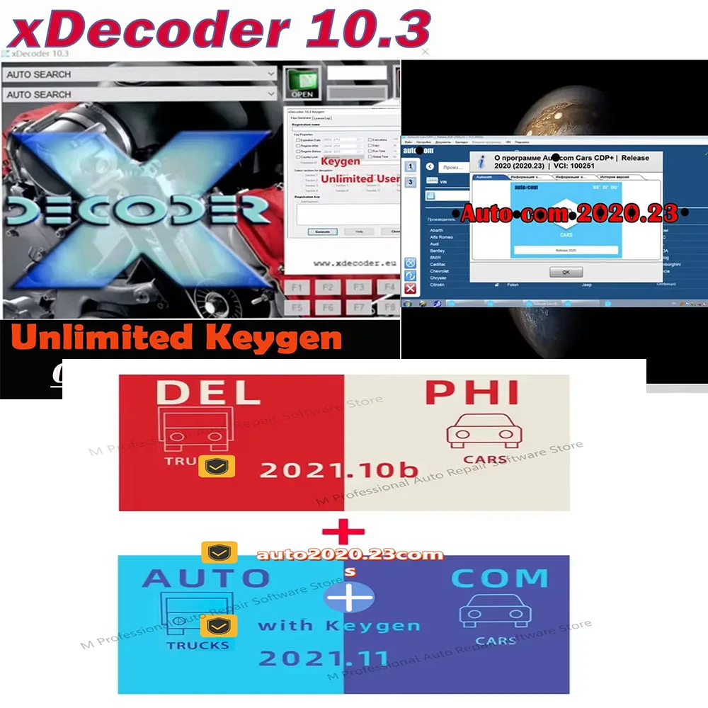 Auto+com 2021.11 Del+2020.10bXDecoder 10.3 DTC Remover DTC OFF elimina Software disabilita Error off DTCRemover per molti laptop