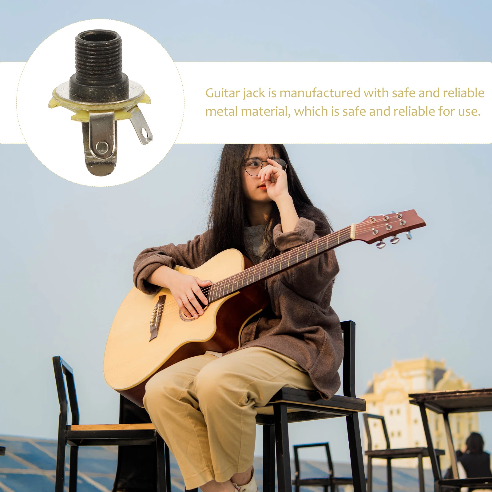 

2pcs Guitar Output Female 6.35Mm Durable Electric Guitar Jack With Screws Reliable Input Jack Plug Socket For Bass Parts