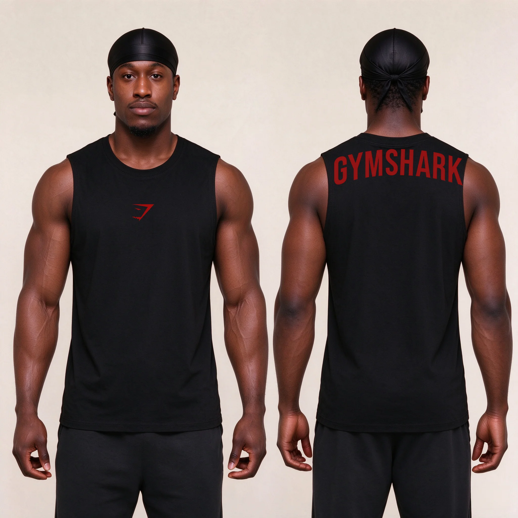 GYM SHARK Men's Fitness Training T-shirt, Pure Cotton Tank Top, GYM SHARK Printed Fitness Leisure T-shirt