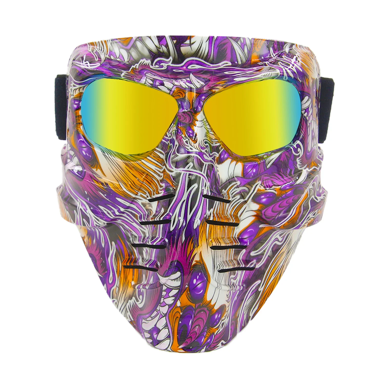 

EKIND Motorcycle Helmet Goggles Removable Face Mask, Detachable Motocross Motorbike Goggles UV Protective Adult Man