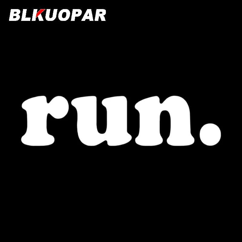 BLKUOPAR Run Funny Car Stickers Vinyl Personality Decal Occlusion Scratch Sunscreen Air Conditioner Decoration Car Accessories
